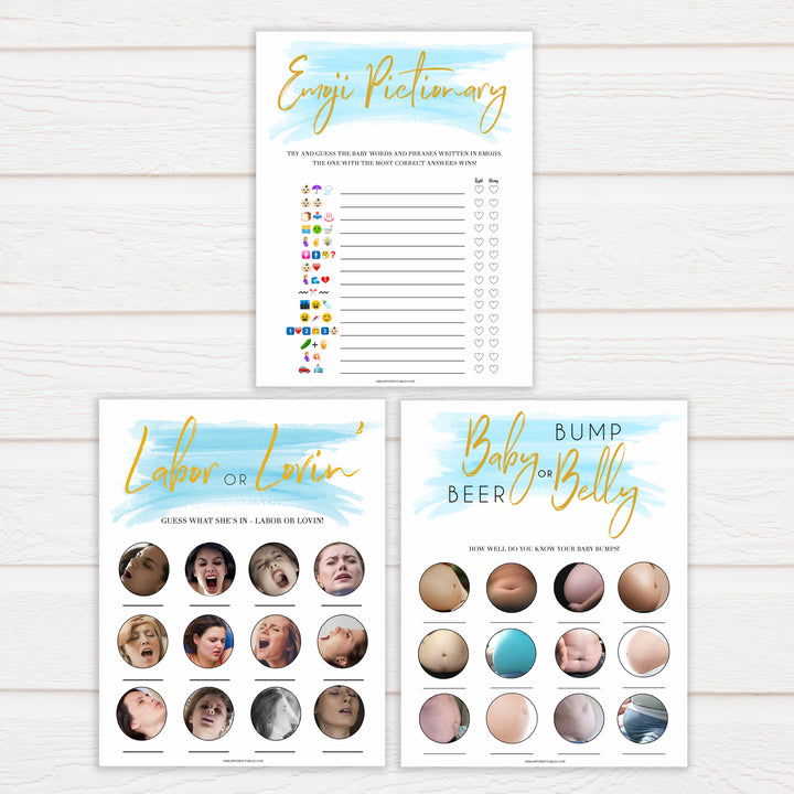 Blue swash, 7 baby games pack, baby games, baby shower games, printable baby games, fun baby games, boy baby shower games, baby games, fun baby shower ideas, baby shower ideas