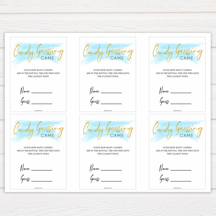 Blue swash, candy guessing game baby games, baby shower games, printable baby games, fun baby games, boy baby shower games, baby games, fun baby shower ideas, baby shower ideas, boy baby games, blue baby shower