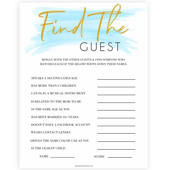 Blue swash, find the guest baby games, baby shower games, printable baby games, fun baby games, boy baby shower games, baby games, fun baby shower ideas, baby shower ideas, boy baby games, blue baby shower