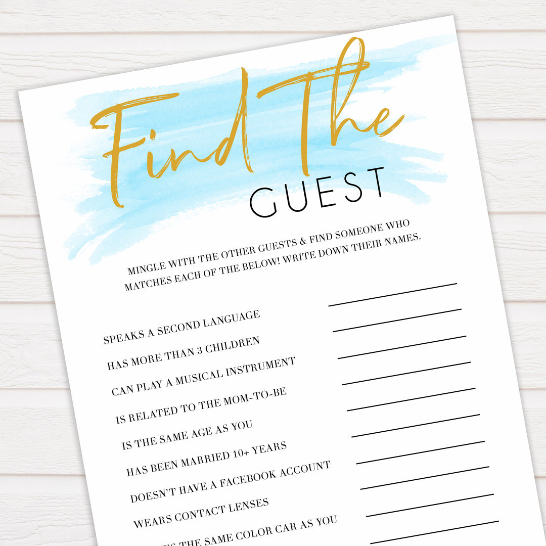 Blue swash, find the guest baby games, baby shower games, printable baby games, fun baby games, boy baby shower games, baby games, fun baby shower ideas, baby shower ideas, boy baby games, blue baby shower