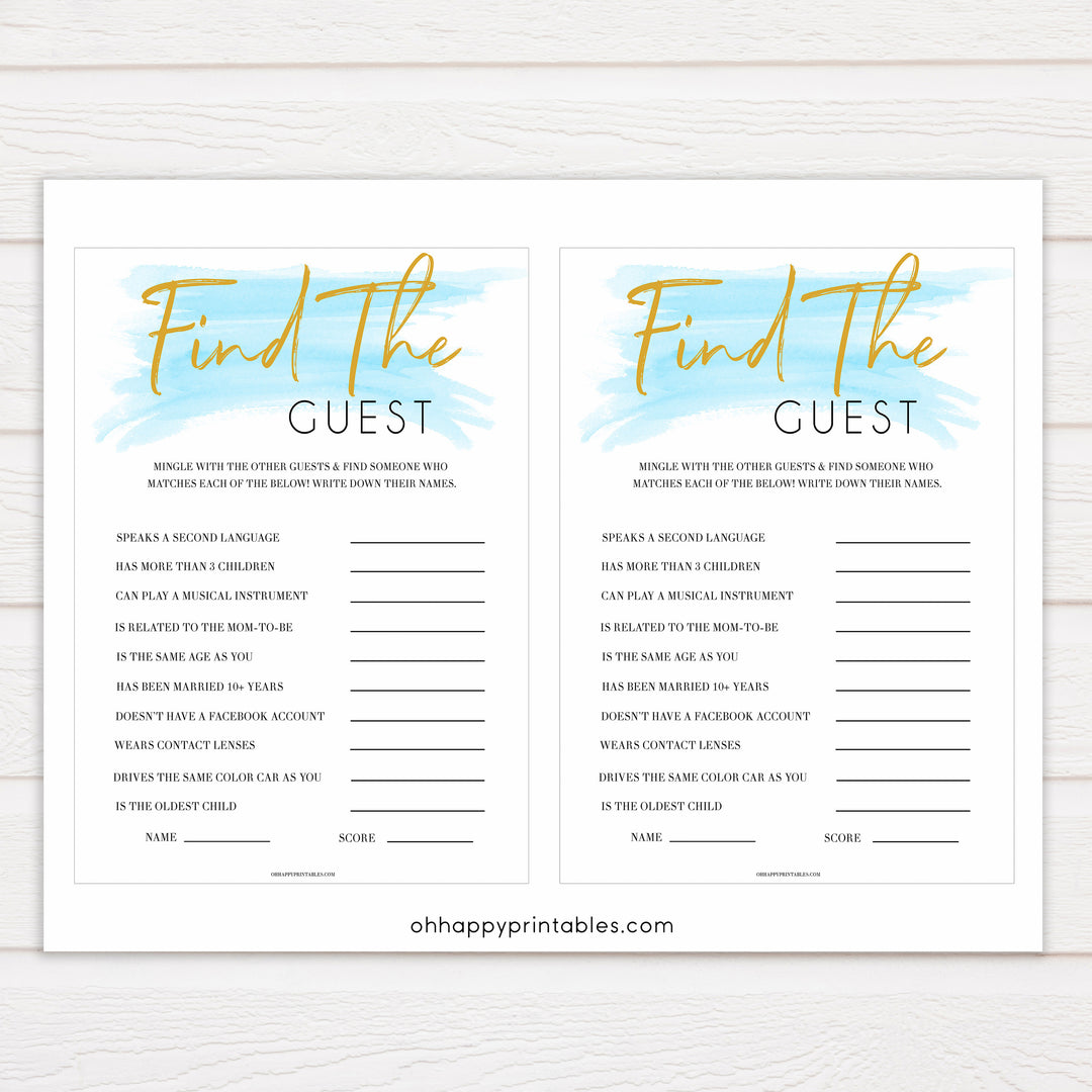 Blue swash, find the guest baby games, baby shower games, printable baby games, fun baby games, boy baby shower games, baby games, fun baby shower ideas, baby shower ideas, boy baby games, blue baby shower