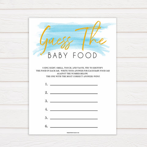 Blue swash, guess the baby food baby games, baby shower games, printable baby games, fun baby games, boy baby shower games, baby games, fun baby shower ideas, baby shower ideas, boy baby games, blue baby shower