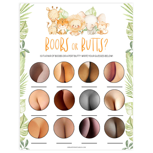 boobs or butts baby game, Printable baby shower games, safari animals baby games, baby shower games, fun baby shower ideas, top baby shower ideas, safari animals baby shower, baby shower games, fun baby shower ideas
