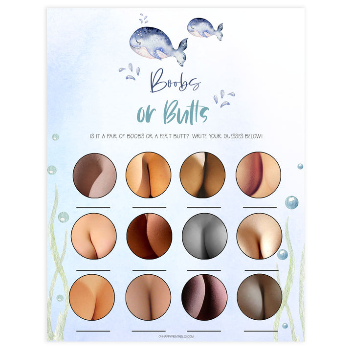 boobs or butts baby shower game, Printable baby shower games, whale baby games, baby shower games, fun baby shower ideas, top baby shower ideas, whale baby shower, baby shower games, fun whale baby shower ideas