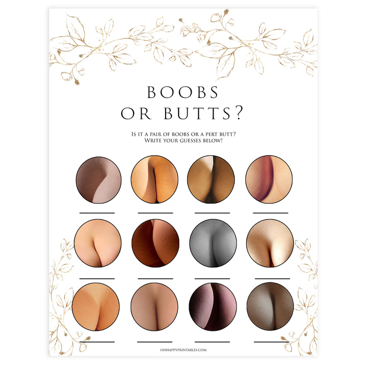 boobs or butts baby game, Printable baby shower games, gold leaf baby games, baby shower games, fun baby shower ideas, top baby shower ideas, gold leaf baby shower, baby shower games, fun gold leaf baby shower ideas