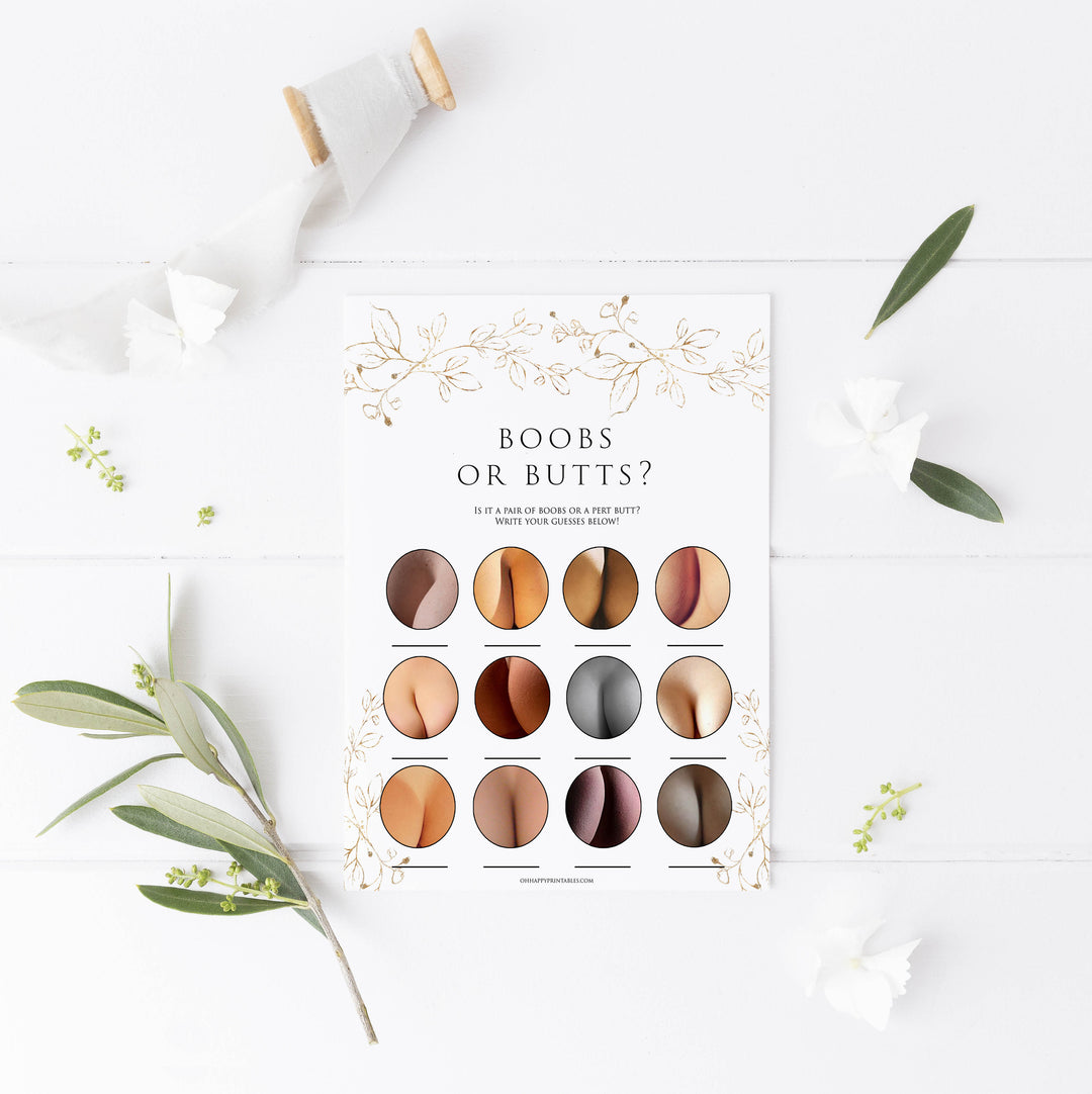 boobs or butts baby game, Printable baby shower games, gold leaf baby games, baby shower games, fun baby shower ideas, top baby shower ideas, gold leaf baby shower, baby shower games, fun gold leaf baby shower ideas