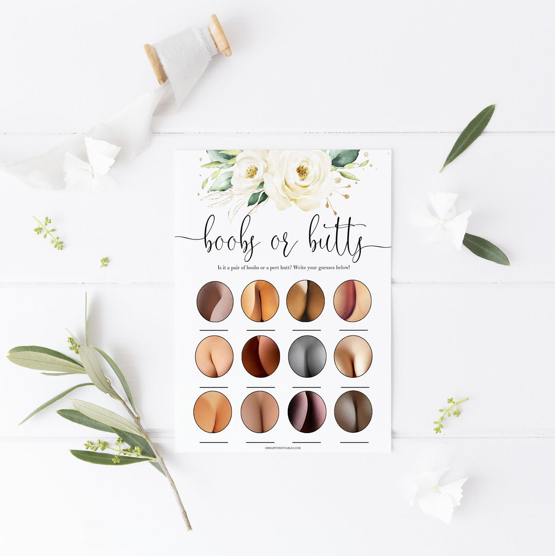 boobs or butts baby game, Printable baby shower games, shite floral baby games, baby shower games, fun baby shower ideas, top baby shower ideas, floral baby shower, baby shower games, fun floral baby shower ideas