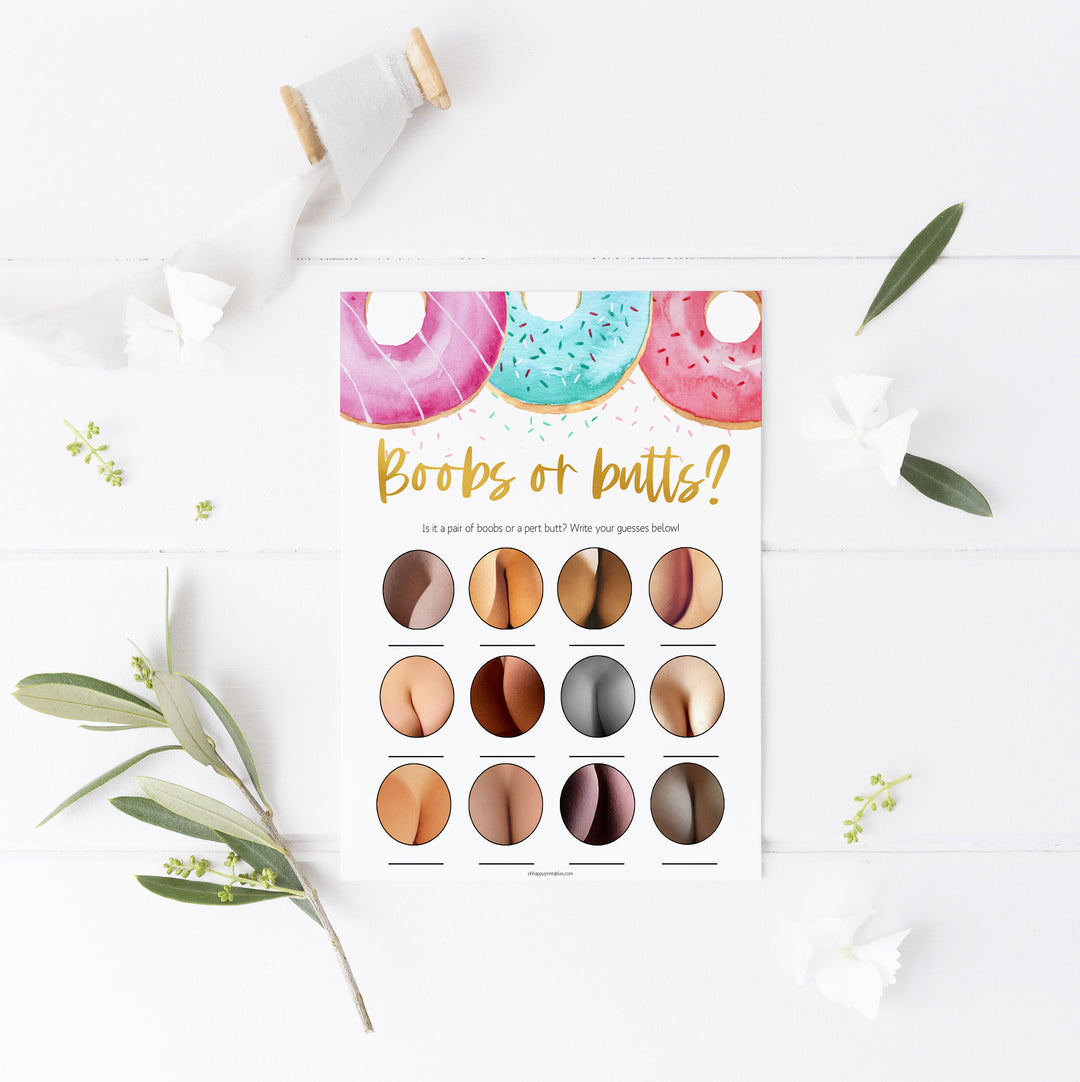 boobs or butts baby game, Printable baby shower games, donut baby games, baby shower games, fun baby shower ideas, top baby shower ideas, donut sprinkles baby shower, baby shower games, fun donut baby shower ideas