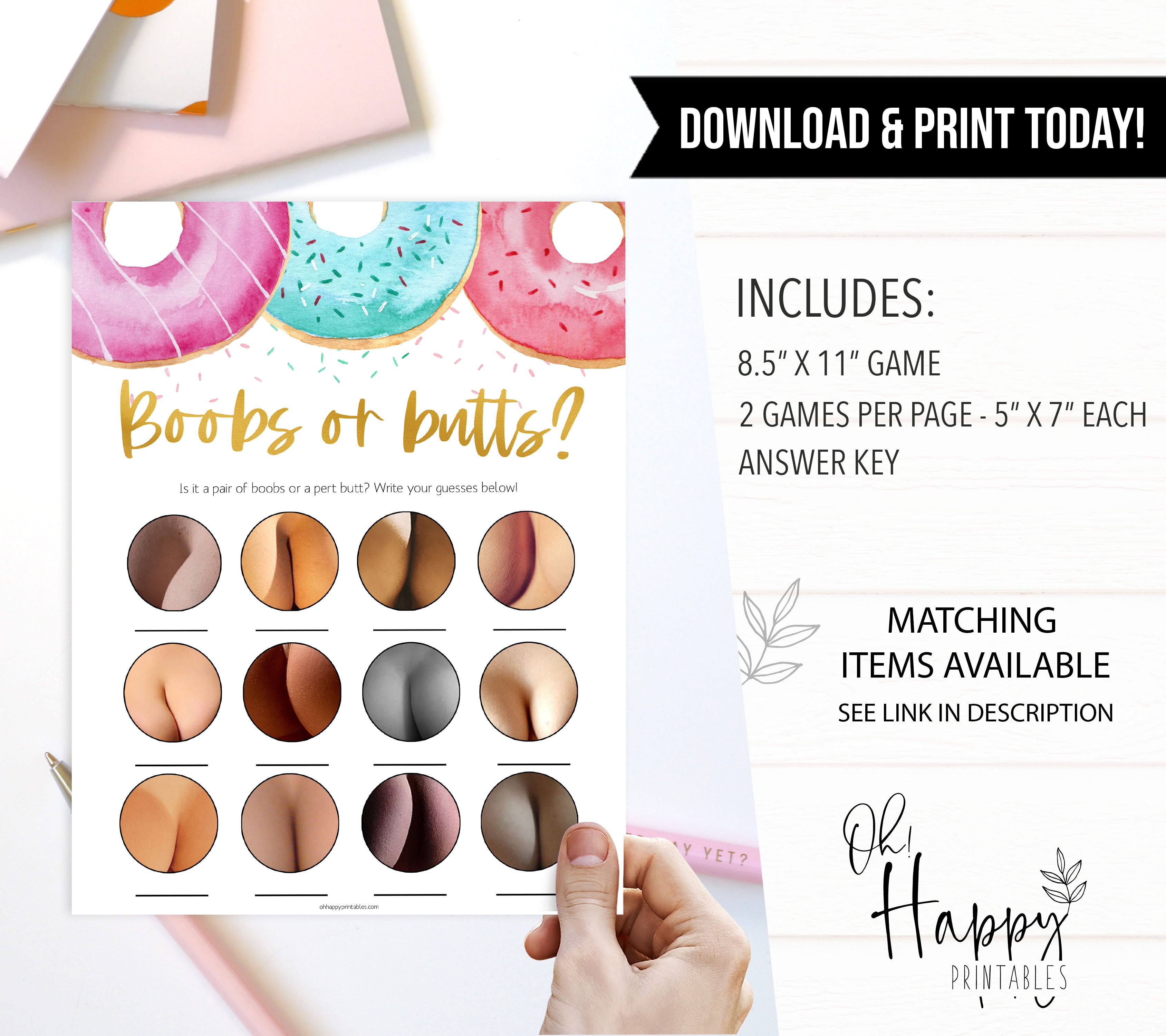 boobs or butts baby game, Printable baby shower games, donut baby games, baby shower games, fun baby shower ideas, top baby shower ideas, donut sprinkles baby shower, baby shower games, fun donut baby shower ideas