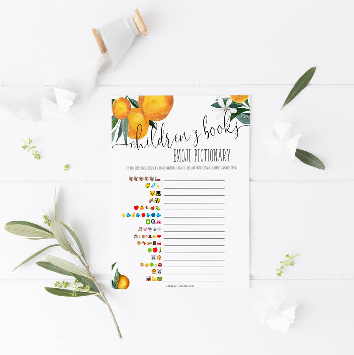 childrens books emoji pictionary game, Printable baby shower games, little cutie baby games, baby shower games, fun baby shower ideas, top baby shower ideas, little cutie baby shower, baby shower games, fun little cutie baby shower ideas, citrus baby shower games, citrus baby shower, orange baby shower