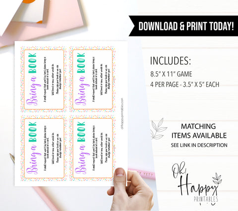 books for baby, bring a book baby insert Printable baby shower games, baby sprinkle fun baby games, baby shower games, fun baby shower ideas, top baby shower ideas, sprinkle shower baby shower, friends baby shower ideas