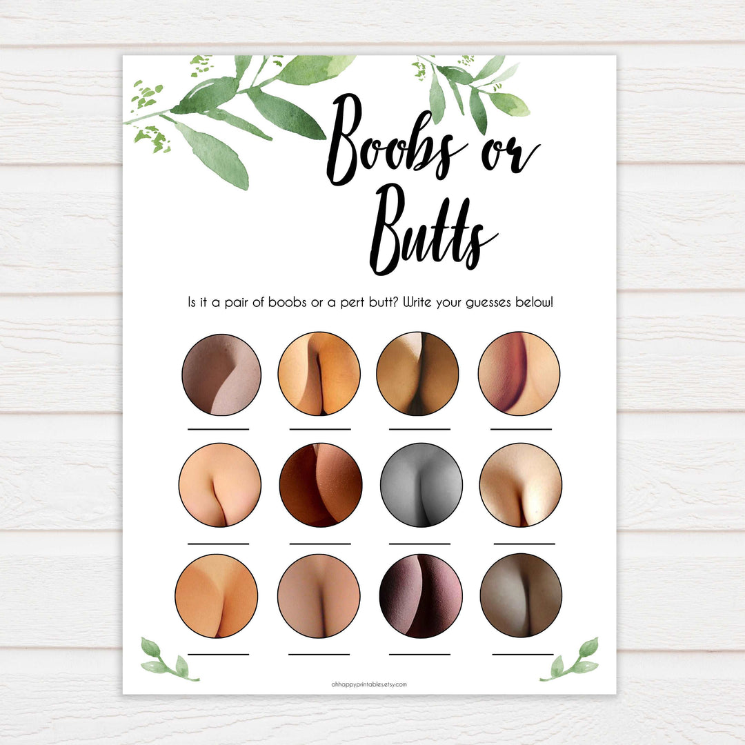 labor or porn, baby bump, boobs or butt games, printable baby shower games, botanical baby shower games, floral baby shower, fun baby games