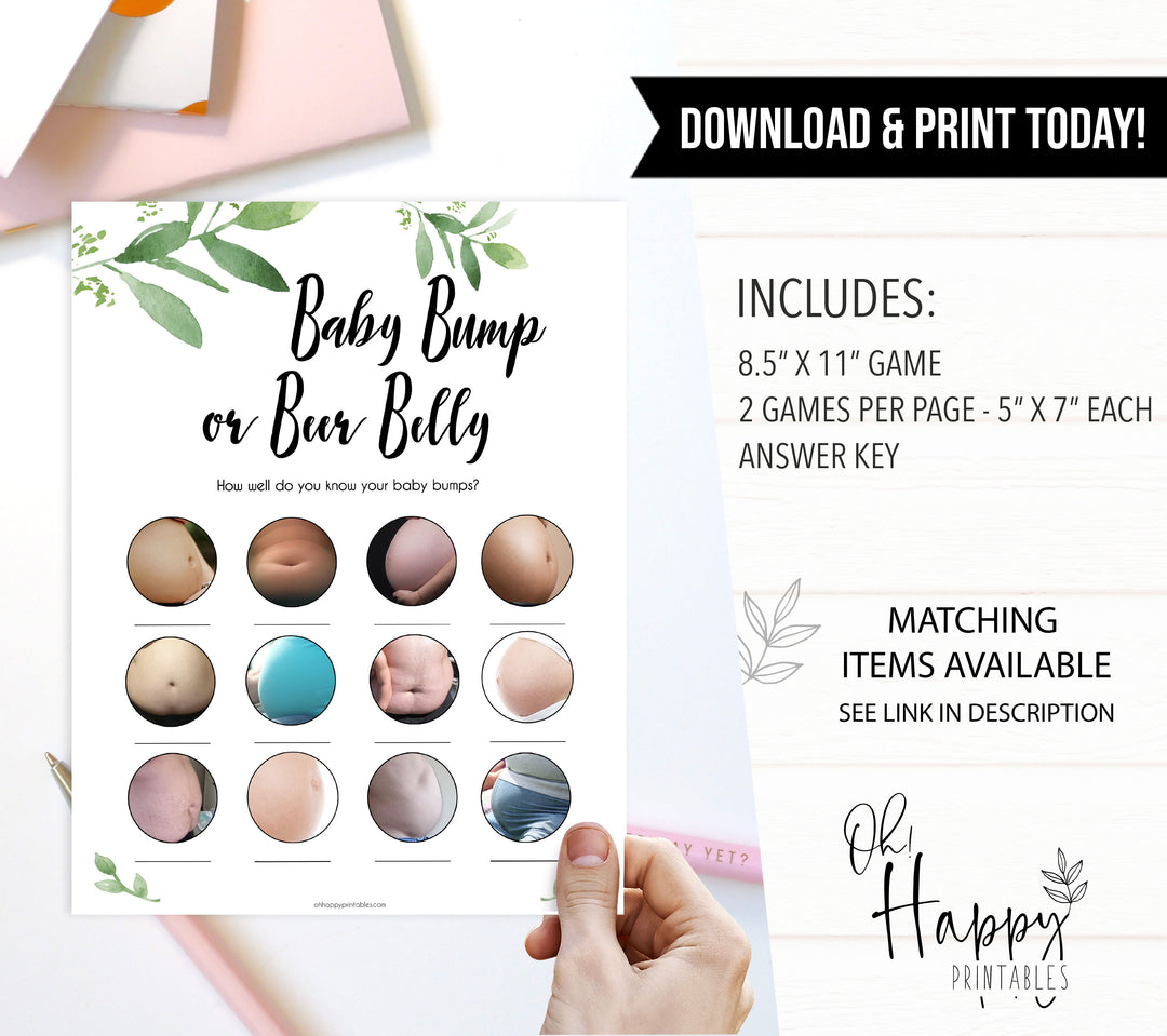 Botanical Pregnant or Beer Belly, Baby Game, Baby or Beer Belly, Pregnant or Beer Belly Game, Baby Bump or Beer Belly, Fun Baby Shower, funny baby shower games, best baby games, fun baby games, popular baby games