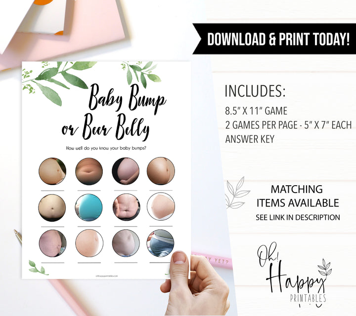 Botanical Pregnant or Beer Belly, Baby Game, Baby or Beer Belly, Pregnant or Beer Belly Game, Baby Bump or Beer Belly, Fun Baby Shower, funny baby shower games, best baby games, fun baby games, popular baby games