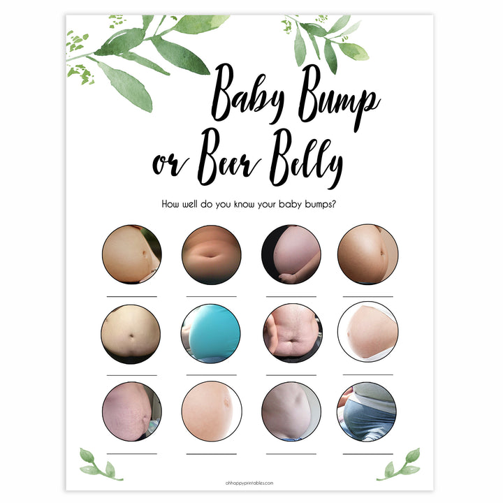 Botanical Pregnant or Beer Belly, Baby Game, Baby or Beer Belly, Pregnant or Beer Belly Game, Baby Bump or Beer Belly, Fun Baby Shower, funny baby shower games, best baby games, fun baby games, popular baby games