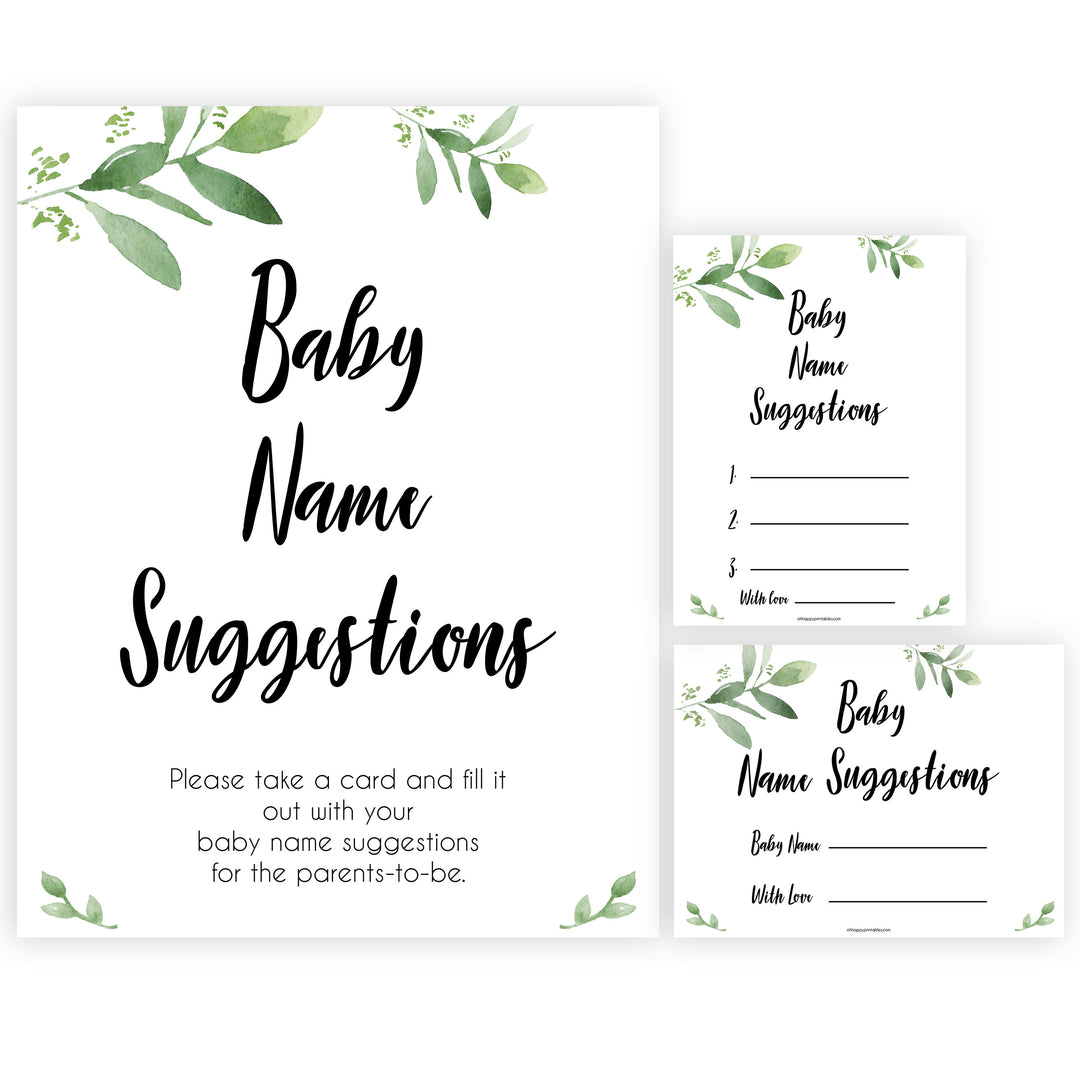 botanical baby name suggestions, printable baby name suggestions, fun baby game, Printable baby shower games, baby shower games, popular baby shower games