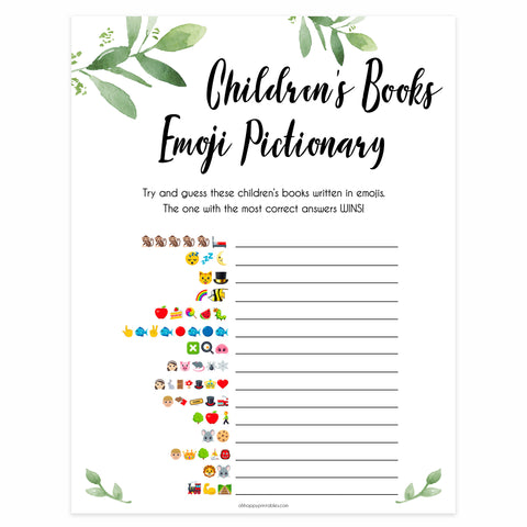 Children's book shop emoji pictionary