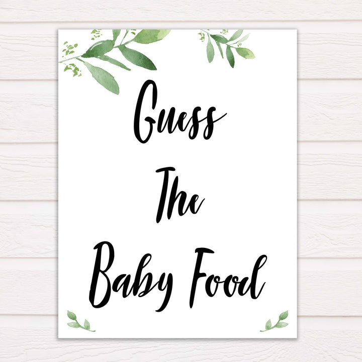 Botanical Baby Shower Guess The Baby Food, Eucalyptus Baby Shower Guess The Baby Food, Botanical Baby Shower Games, Guess The Baby Food, amazing baby shower games, best baby shower games