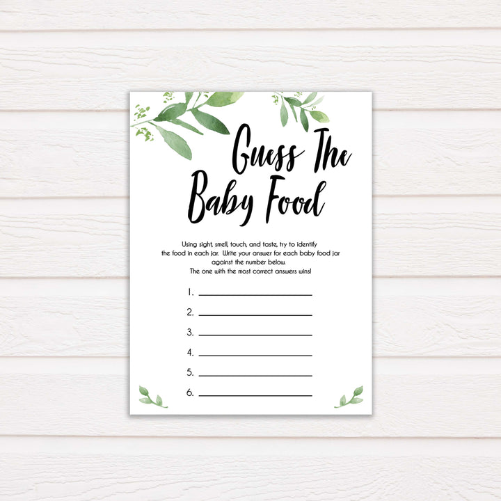 Botanical Baby Shower Guess The Baby Food, Eucalyptus Baby Shower Guess The Baby Food, Botanical Baby Shower Games, Guess The Baby Food, amazing baby shower games, best baby shower games