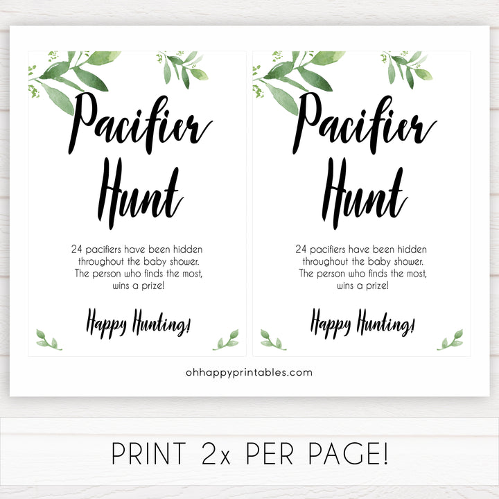 pacifier hunt game, Printable baby shower games, botanical baby shower games, floral baby shower ideas, fun baby shower ideas