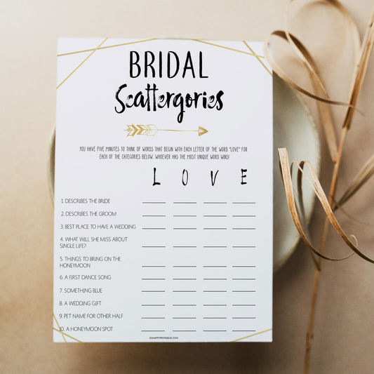 bride tribe games, bridal scattergories game, printable bridal shower games, bride tribe