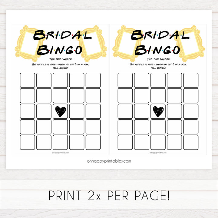 bridal bingo game, Printable bridal shower games, friends bridal shower, friends bridal shower games, fun bridal shower games, bridal shower game ideas, friends bridal shower