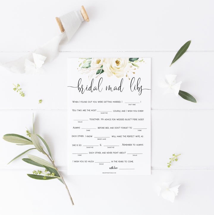 bridal mad lib bridal game, Printable bridal shower games, floral bridal shower, floral bridal shower games, fun bridal shower games, bridal shower game ideas, floral bridal shower
