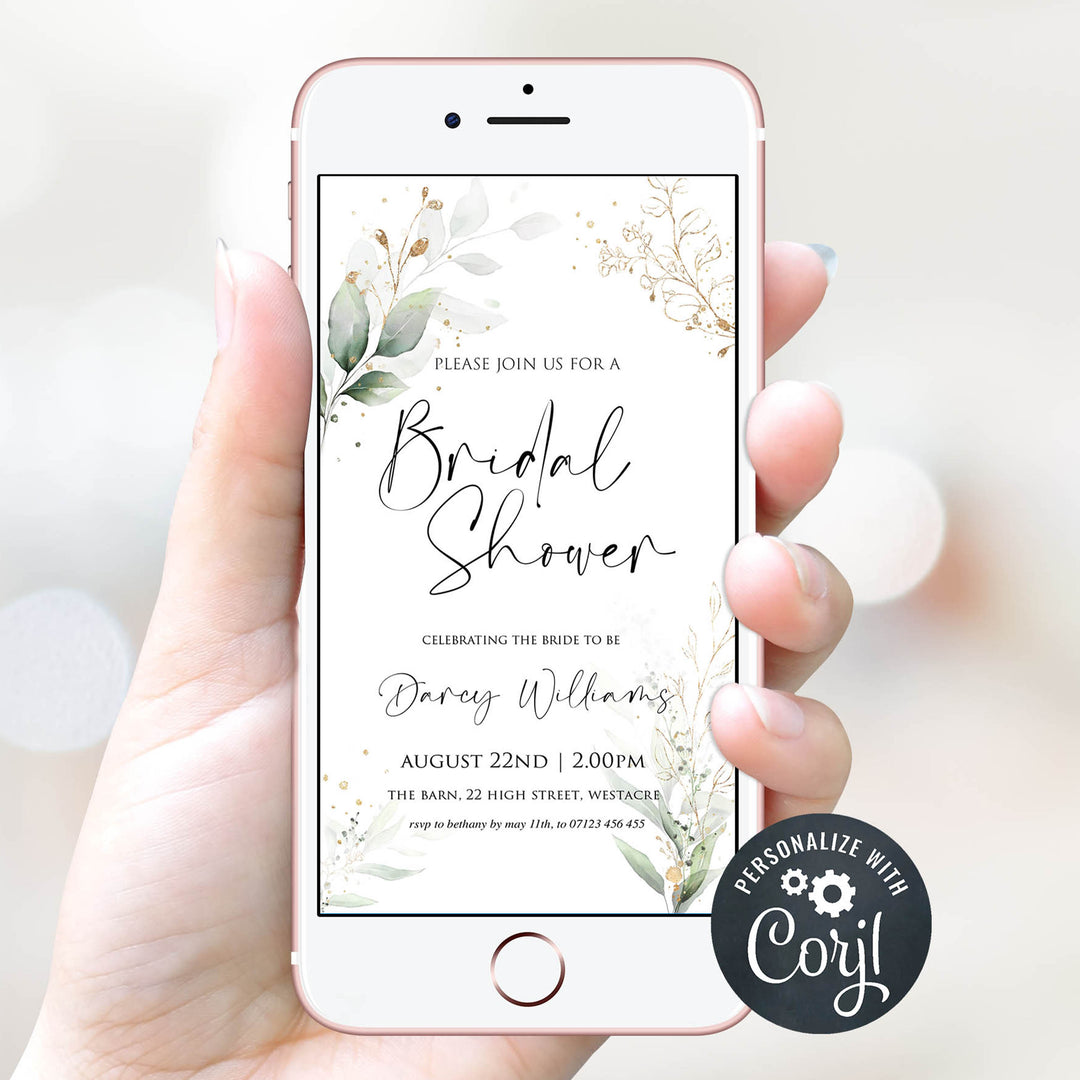 editable bridal shower invitations, printable bridal shower invites, floral bachelorette invites, hen party invitations, gold floral bridal invitations