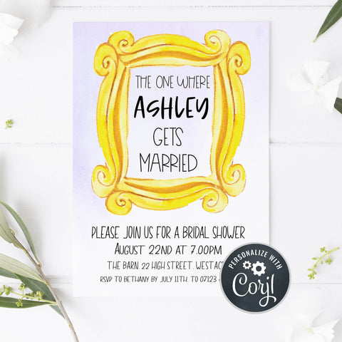 the one where bridal shower invitations, editable bridal shower friends invitations, printable bridal shower invitations