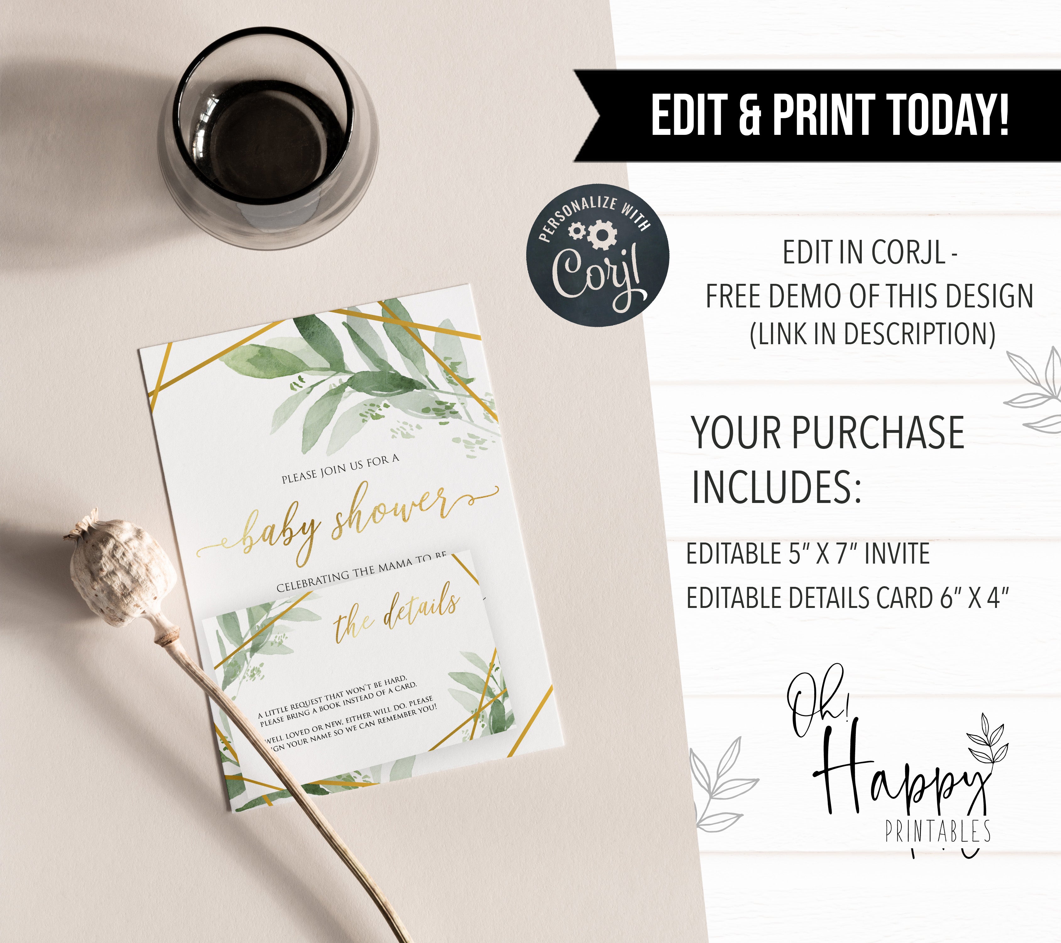 editable baby shower invite, baby invites, gold geometric baby shower invitations, editable baby shower invites, mobile baby shower invites, gold baby shower theme