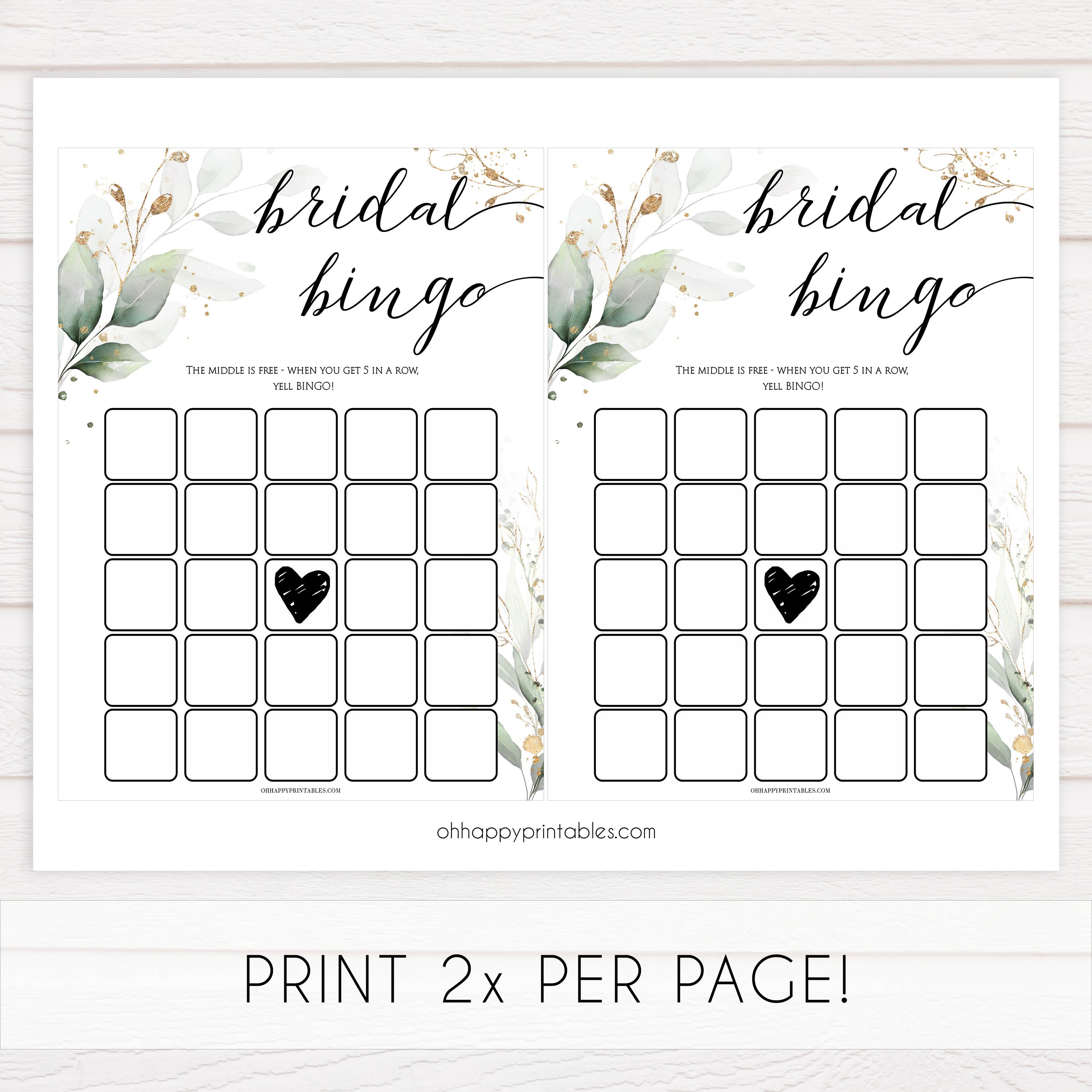 bridal bingo game, Printable bridal shower games, greenery bridal shower, gold leaf bridal shower games, fun bridal shower games, bridal shower game ideas, greenery bridal shower