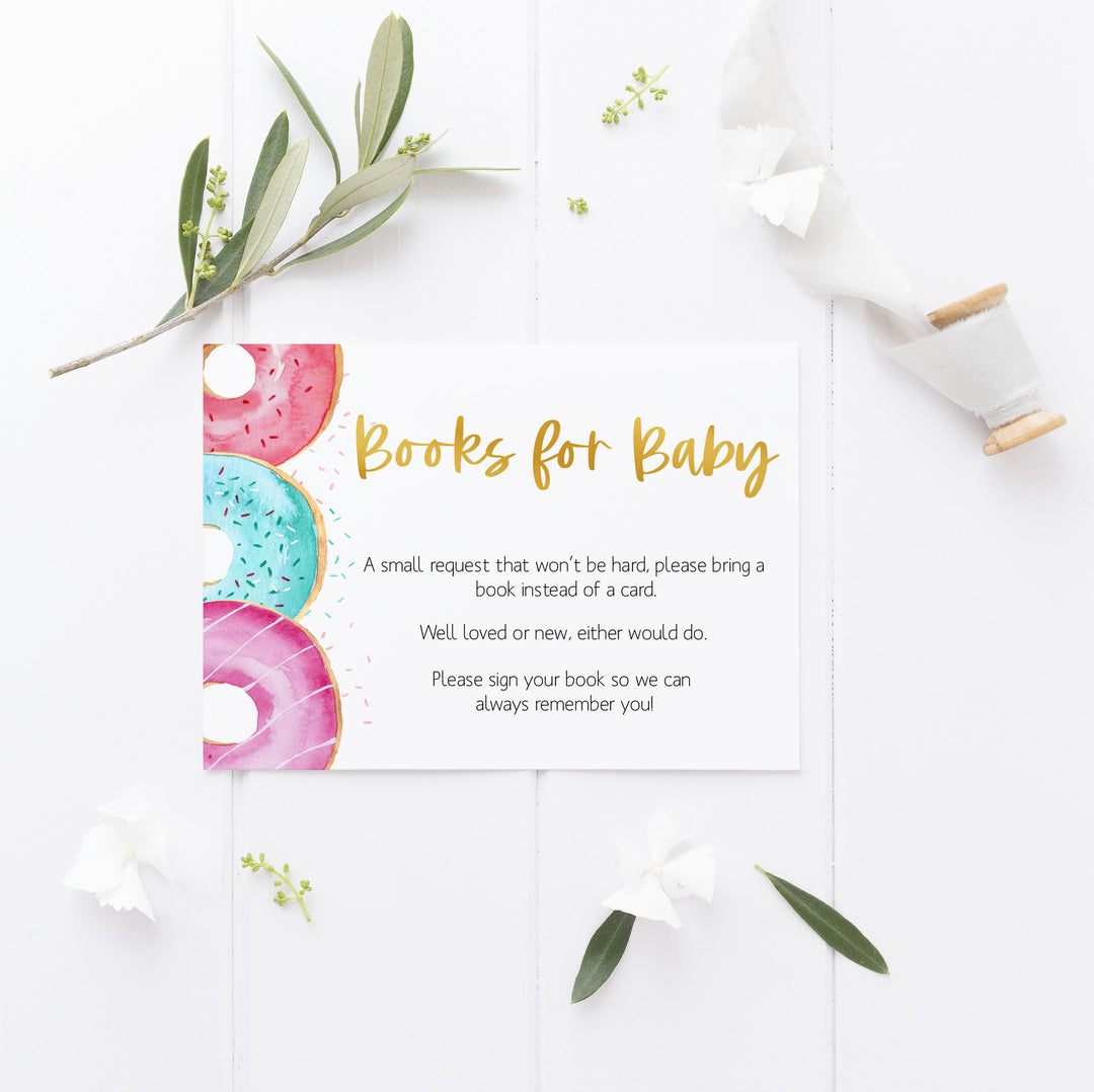 books for baby, bring a book card, Printable baby shower games, donut baby games, baby shower games, fun baby shower ideas, top baby shower ideas, donut sprinkles baby shower, baby shower games, fun donut baby shower ideas