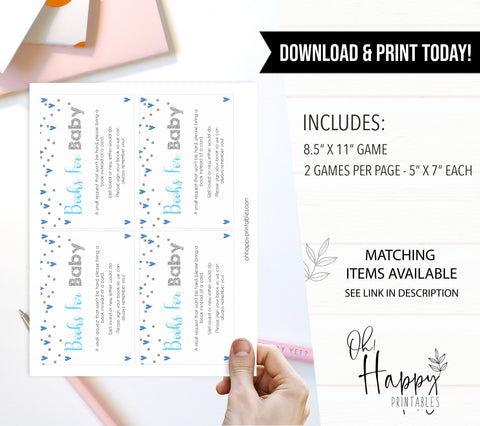 books for baby, bring a book insert, Printable baby shower games, small blue hearts fun baby games, baby shower games, fun baby shower ideas, top baby shower ideas, silver baby shower, blue hearts baby shower ideas