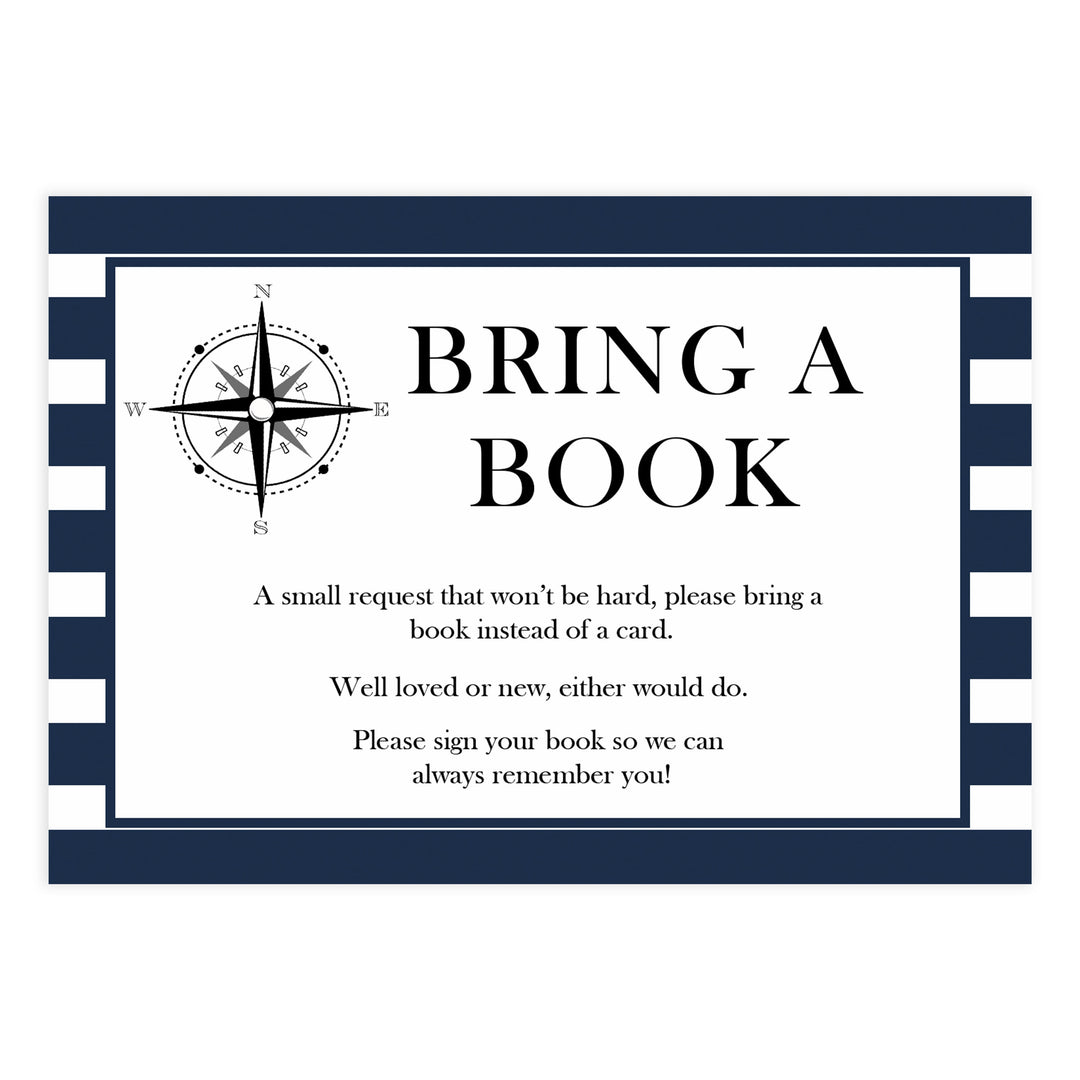 bring a book insert, books for baby insert, Printable baby shower games, nautical baby shower games, nautical baby games, fun baby shower games, top baby shower ideas