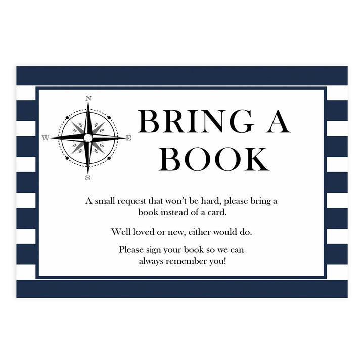 bring a book insert, books for baby insert, Printable baby shower games, nautical baby shower games, nautical baby games, fun baby shower games, top baby shower ideas