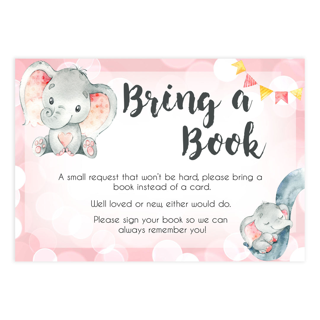 bring a book, books for baby insert, Printable baby shower games, fun abby games, baby shower games, fun baby shower ideas, top baby shower ideas, pink elephant baby shower, pink baby shower ideas