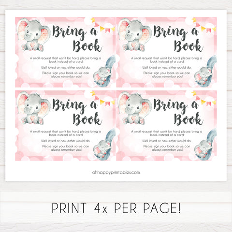 bring a book, books for baby insert, Printable baby shower games, fun abby games, baby shower games, fun baby shower ideas, top baby shower ideas, pink elephant baby shower, pink baby shower ideas