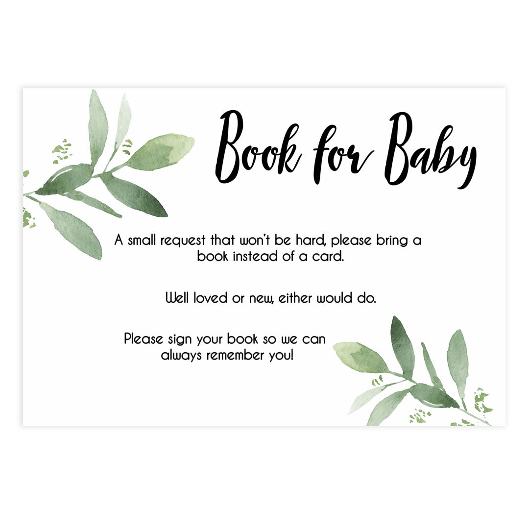 Books for baby insert, Printable baby shower games, botanical baby shower games, floral baby shower ideas, fun baby shower ideas
