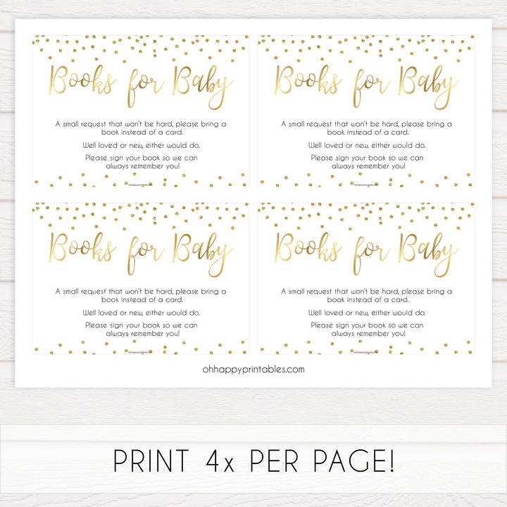 gold glitter baby games, printable baby games, books for baby, bring a book, fun baby games, baby shower keepsakes