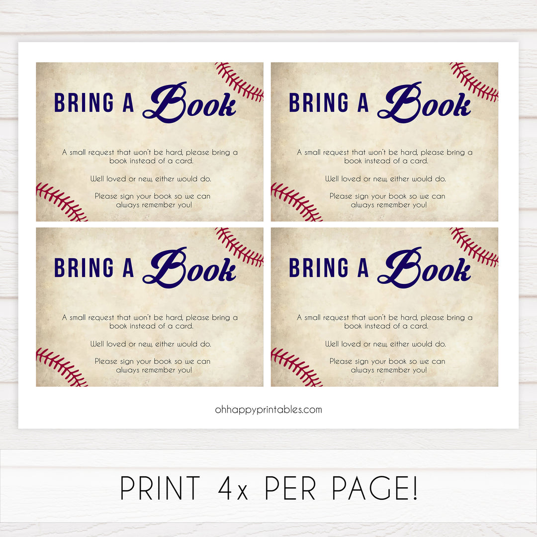 books for baby insert, bring a book for baby insert, Baseball baby shower games, printable baby shower games, fun baby shower games, top baby shower ideas, little slugger baby games