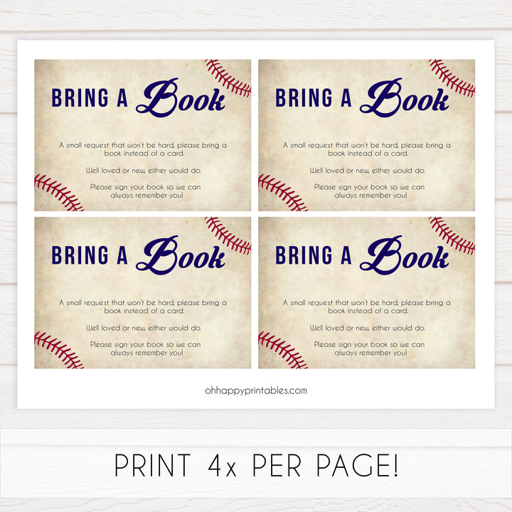 books for baby insert, bring a book for baby insert, Baseball baby shower games, printable baby shower games, fun baby shower games, top baby shower ideas, little slugger baby games