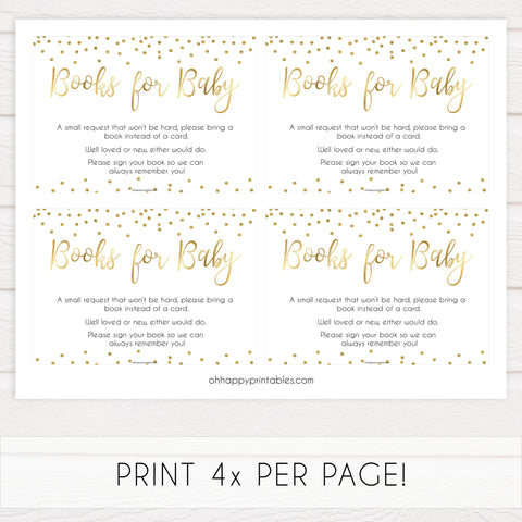 gold glitter baby games, printable baby games, books for baby, bring a book, fun baby games, baby shower keepsakes