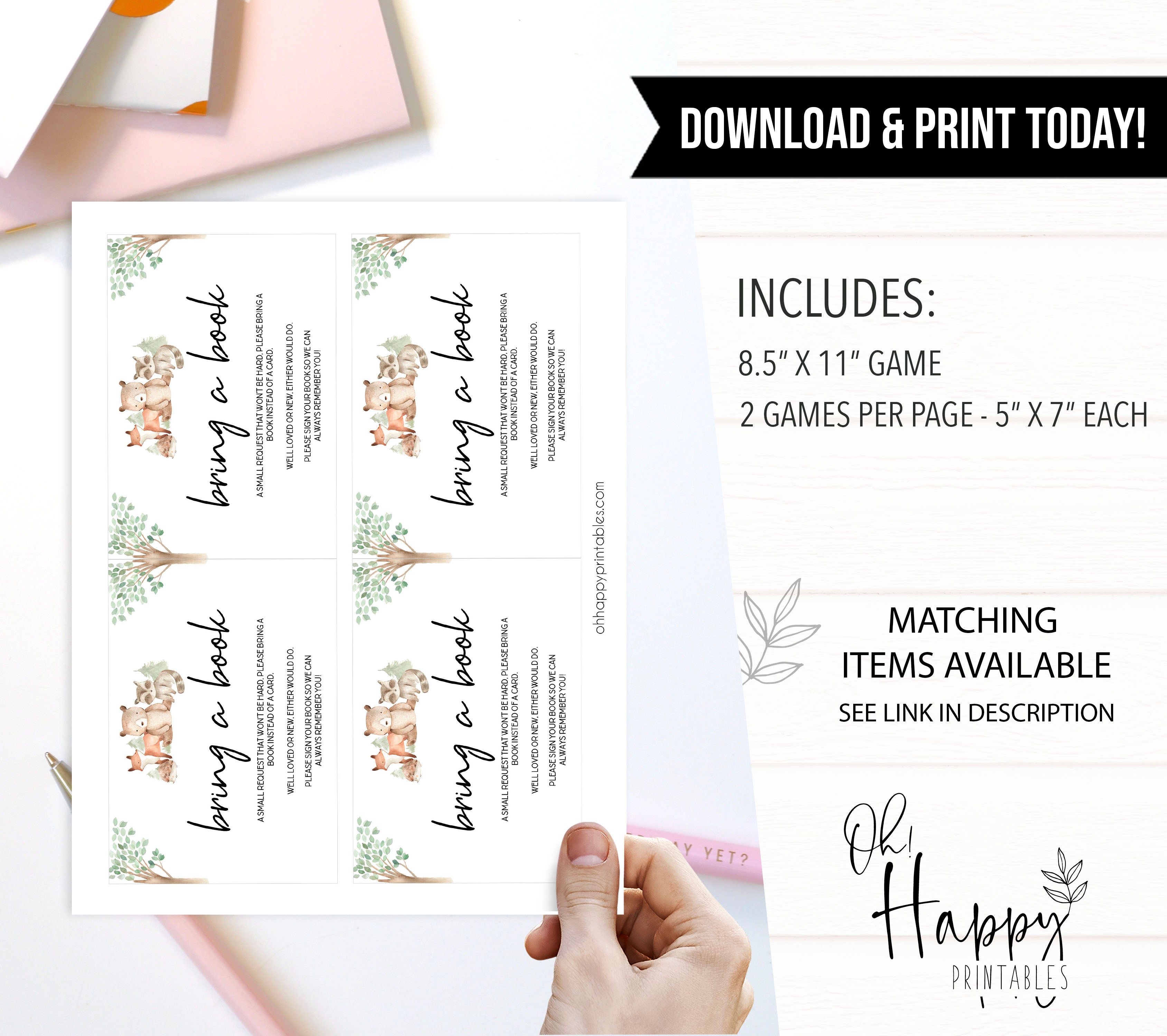 bring a books game, books for baby game, Printable baby shower games, woodland animals baby games, baby shower games, fun baby shower ideas, top baby shower ideas, woodland baby shower, baby shower games, fun woodland animals baby shower ideas