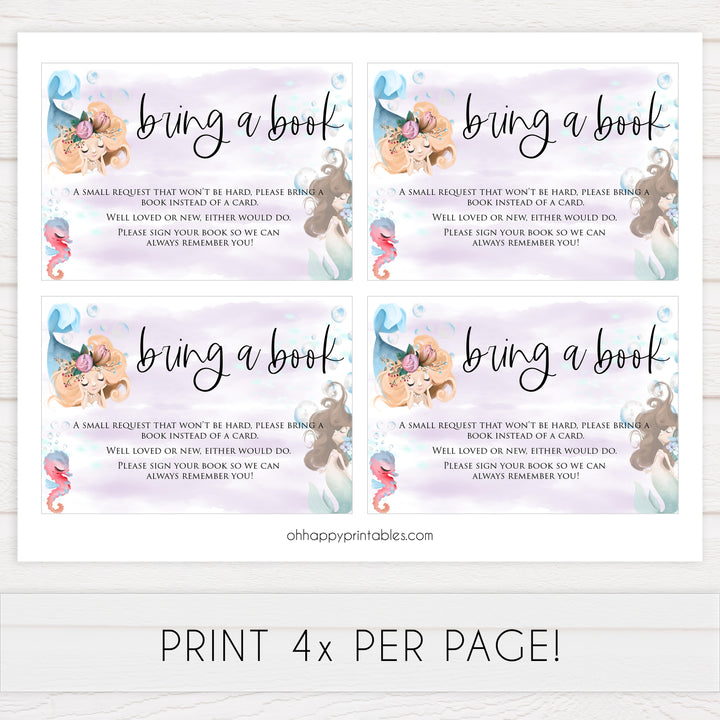bring a book, books for baby insert, Printable baby shower games, little mermaid baby games, baby shower games, fun baby shower ideas, top baby shower ideas, little mermaid baby shower, baby shower games, pink hearts baby shower ideas