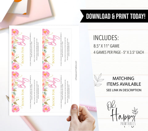 bring a book, books for baby game, Printable baby shower games, blush floral fun baby games, baby shower games, fun baby shower ideas, top baby shower ideas, blush baby shower, blue baby shower ideas