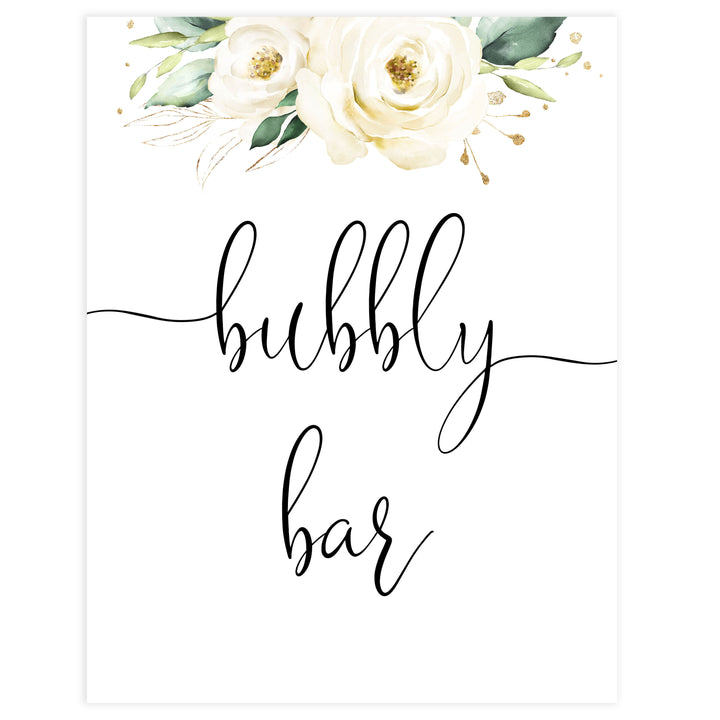 bubbly bar printable sign, Printable bridal shower signs, floral bridal shower decor, floral bridal shower decor ideas, fun bridal shower decor, bridal shower game ideas, floral bridal shower ideas