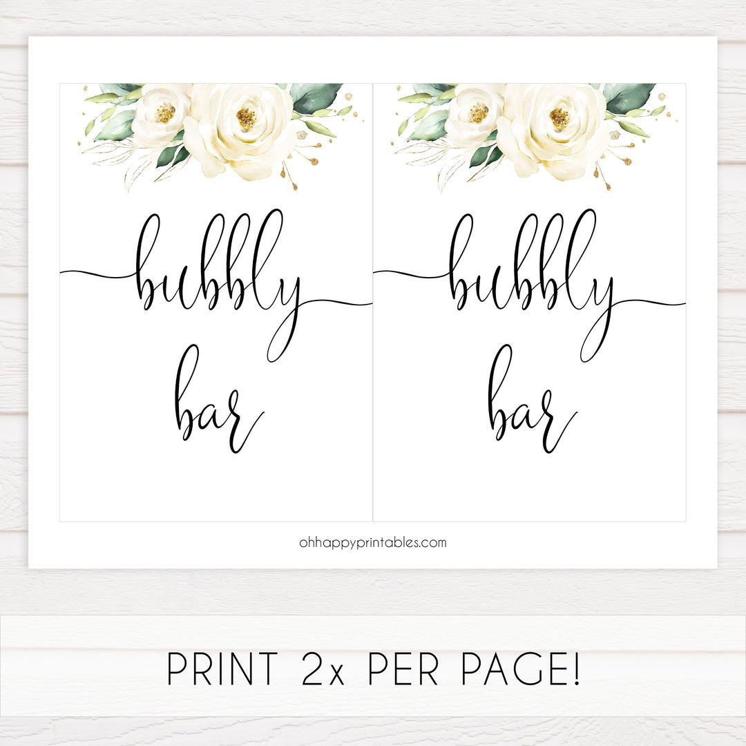 bubbly bar printable sign, Printable bridal shower signs, floral bridal shower decor, floral bridal shower decor ideas, fun bridal shower decor, bridal shower game ideas, floral bridal shower ideas