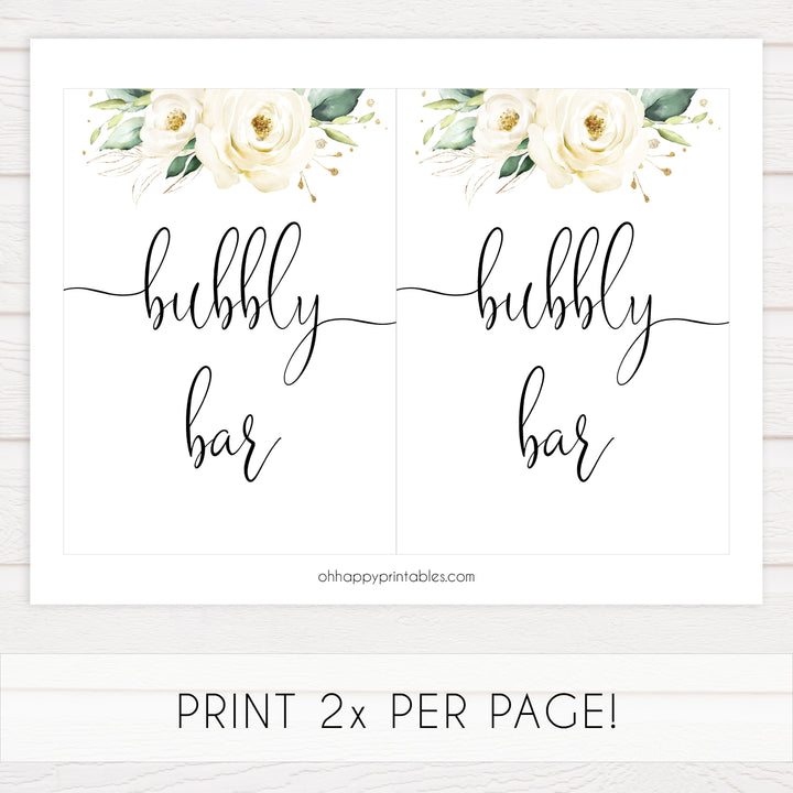 bubbly bar printable sign, Printable bridal shower signs, floral bridal shower decor, floral bridal shower decor ideas, fun bridal shower decor, bridal shower game ideas, floral bridal shower ideas