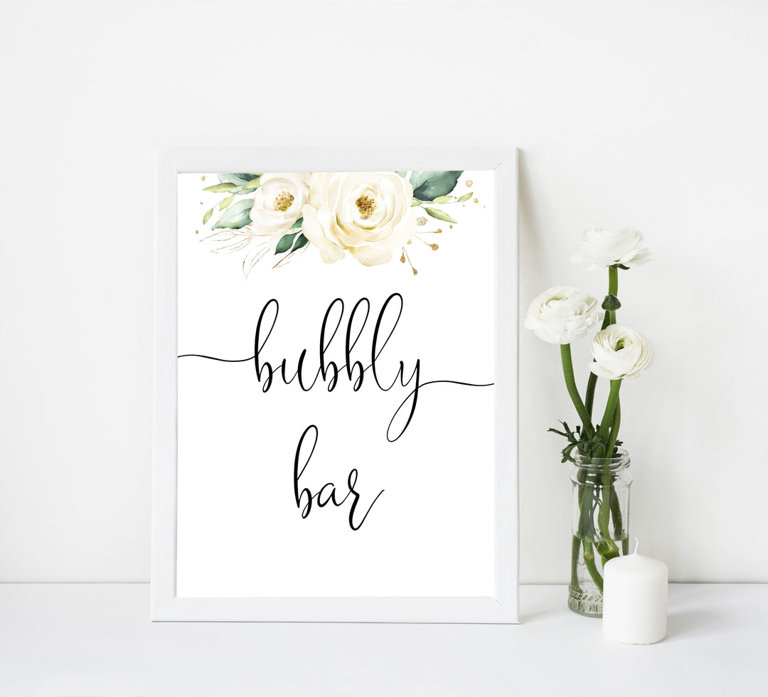 bubbly bar printable sign, Printable bridal shower signs, floral bridal shower decor, floral bridal shower decor ideas, fun bridal shower decor, bridal shower game ideas, floral bridal shower ideas