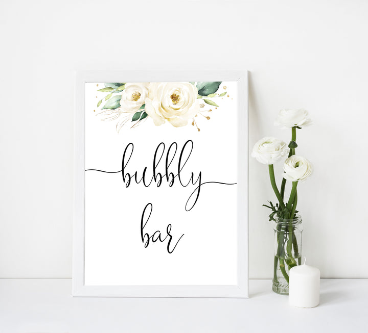 bubbly bar printable sign, Printable bridal shower signs, floral bridal shower decor, floral bridal shower decor ideas, fun bridal shower decor, bridal shower game ideas, floral bridal shower ideas
